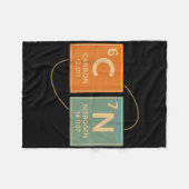 67 Meme Funny Teacher Science Periodic Table Retro フリースブランケット (正面(横))