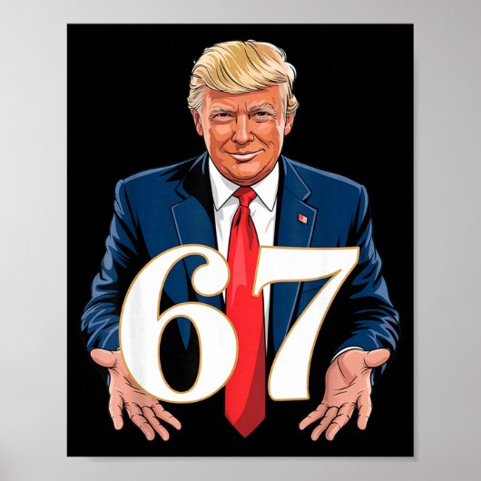 67 Meme Funny Trump 67 Hands Meme Slang 6 7 Hands  ポスター (正面)