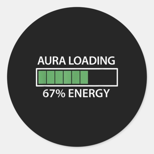 67 Meme Gen Alpha Aura Loading  ラウンドシール (正面)