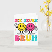 67 Meme Gen Alpha Slang 6 7 Six Seven Bruh Funny B カード (黄色い花)