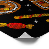 67 Meme Gingerbread Candy Cane Christmas Ugly Swea ポスター (角)