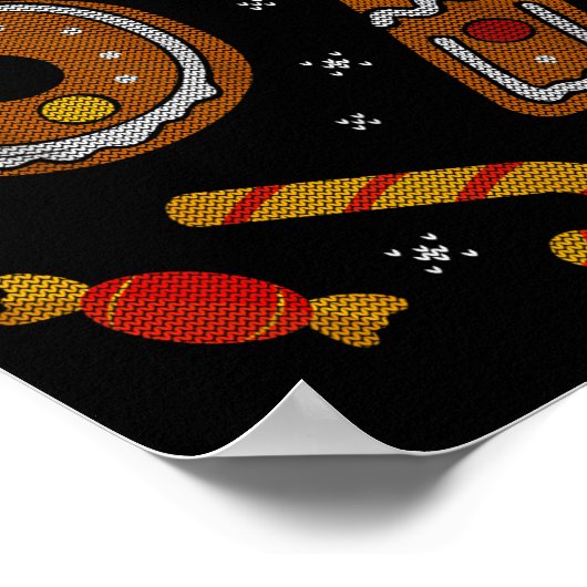 67 Meme Gingerbread Candy Cane Christmas Ugly Swea ポスター (角)