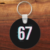 67 Meme Glitch-core 67 Digital Signal Still Loadin キーホルダー (正面)