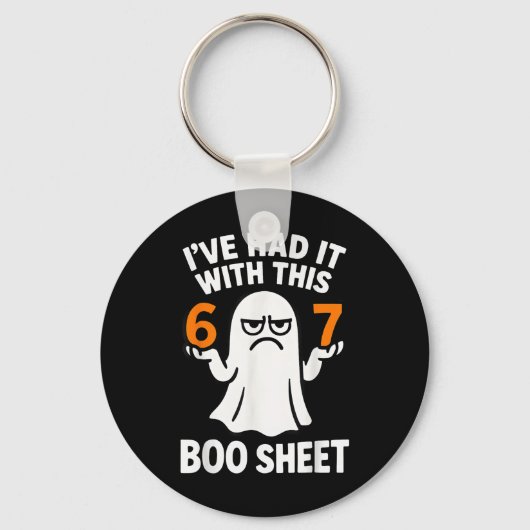 67 Meme Halloween Costume 6 7 Funny Boo Sheet Six キーホルダー (正面)