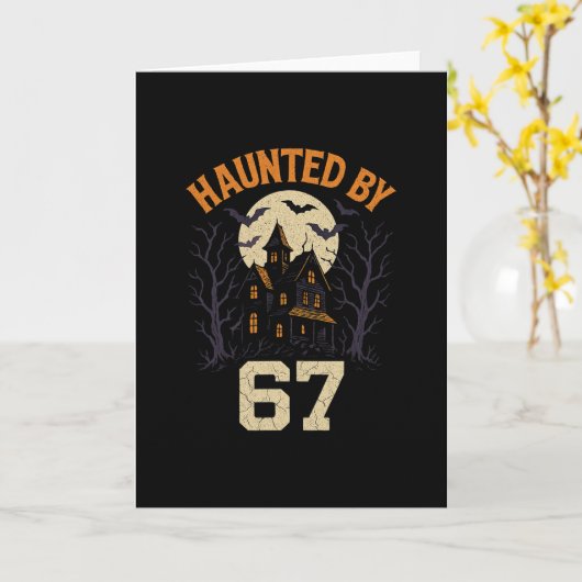67 Meme Halloween Costume Haunted  カード (黄色い花)