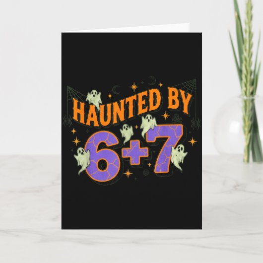 67 Meme Halloween Costume Haunted By 6-7  カード (正面)