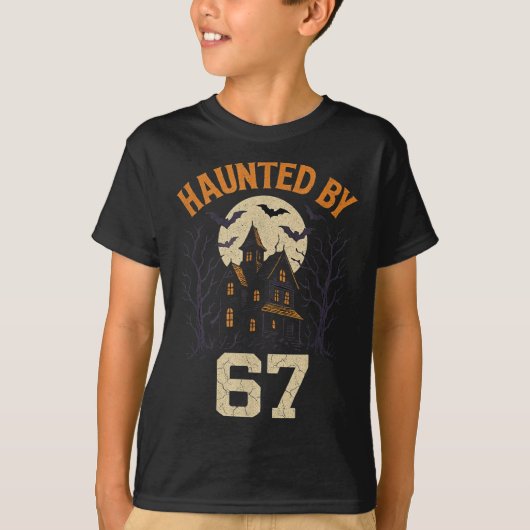 67 Meme Halloween Costume Haunted By 6-7 Brainrot Tシャツ (正面)