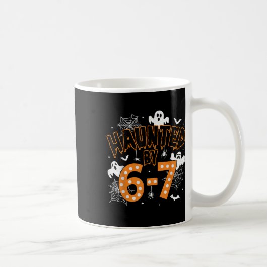 67 Meme Halloween Haunted– Funny Ghost And Pumpkin コーヒーマグカップ (右)