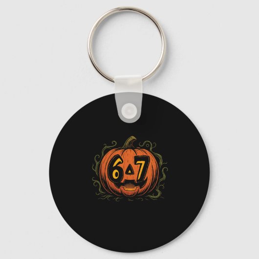 67 Meme Halloween Pumpkin - Six Seven Gen Alpha Z  キーホルダー (正面)