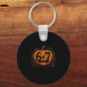 67 Meme Halloween Pumpkin - Six Seven Gen Alpha Z  キーホルダー (正面)