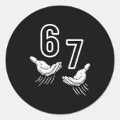 67 Meme Hand  ラウンドシール (正面)