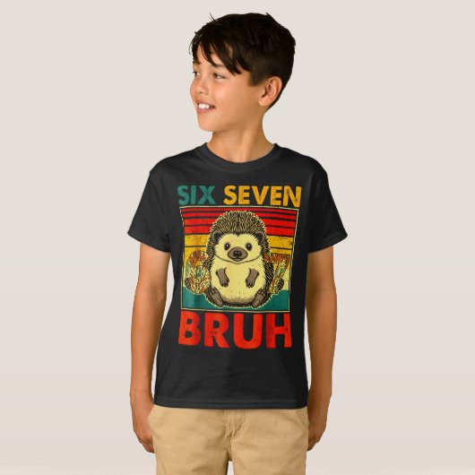 67 Meme Hedgehog Funny Six Seven Bruh Hedgehog For Tシャツ (正面フル)