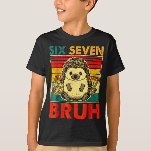 67 Meme Hedgehog Funny Six Seven Bruh Hedgehog For Tシャツ (正面)