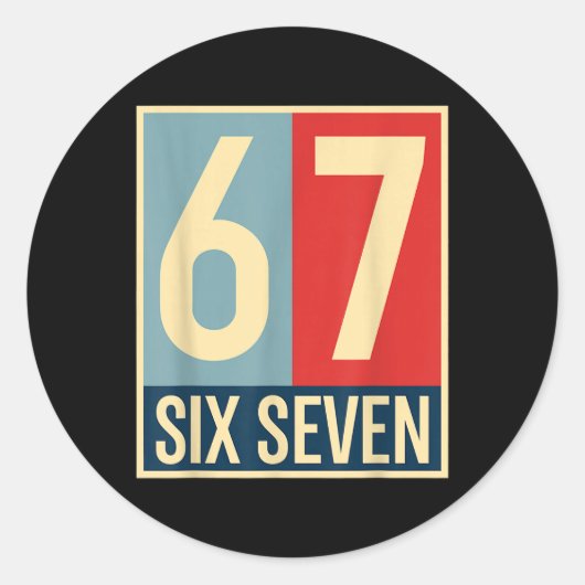 67 Meme Hope Poster Style  ラウンドシール (正面)