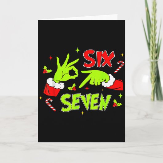 67 Meme Humor 6 7 Funny Six Seven Christmas  カード (正面)