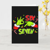 67 Meme Humor 6 7 Funny Six Seven Christmas  カード (黄色い花)