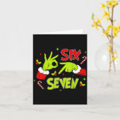 67 Meme Humor 6-7 Funny Xmas Six Seven Christmas  カード (黄色い花)