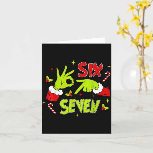 67 Meme Humor 6-7 Funny Xmas Six Seven Christmas  カード (黄色い花)