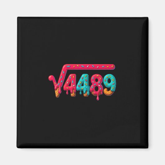 67 Meme Ice Cream Drip Square Root 4489 Gen Alpha  マグネット (正面)