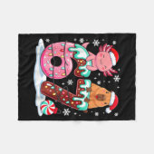 67 Meme Kawaii Axolotl Capybara Christmas Ice Crea フリースブランケット (正面(横))