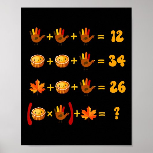 67 Meme Math Thanksgiving Logic Puzzle  ポスター (正面)