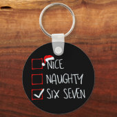 67 Meme Nice Naughty Six Seven Gen Alpha Funny Chr キーホルダー (正面)