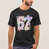 67 Meme Pastel Coquettes Bow Funny Kawaii 6 7 Numb Tシャツ (正面)