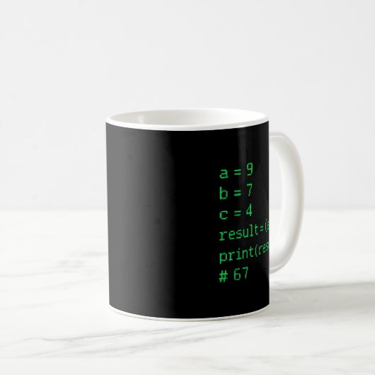 67 Meme Python Code Result Geek Humor Six Seven Pr コーヒーマグカップ (正面右)