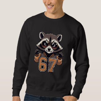 67 Meme Raccoon Six Seven High School Varsity Lett スウェットシャツ
