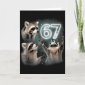 67 Meme Racoon Howling At The Moon Six Seven Trash カード (正面)