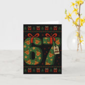 67 Meme Reindeer Christmas Ugly Sweater Xmas Celeb カード (黄色い花)