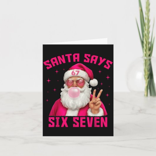 67 Meme Santa Says Six Seven Christmas Xmas Nk Gir カード (正面)