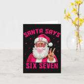 67 Meme Santa Says Six Seven Christmas Xmas Nk Gir カード (黄色い花)