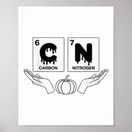67 Meme Science Chemistry Funny Pumpkin Art Nerd J ポスター (正面)