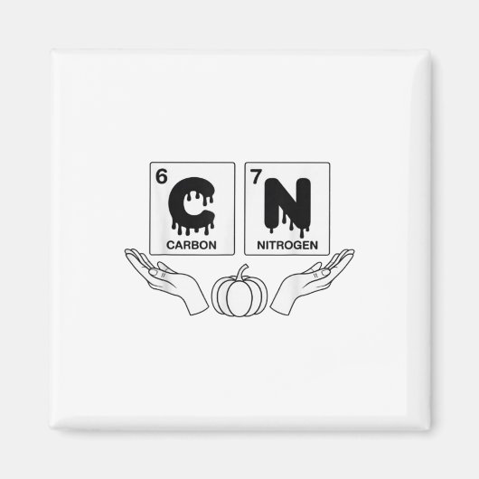 67 Meme Science Chemistry Funny Pumpkin Art Nerd J マグネット (正面)