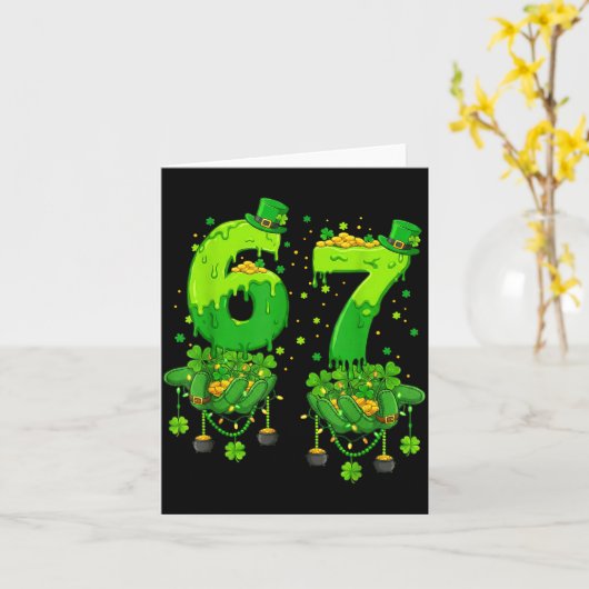 67 Meme Shamrocks Six Seven Shamrocks 6-7 St Patri カード (黄色い花)