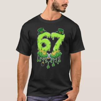67 Meme Shamrocks Six Seven Shamrocks 6-7 St Patri Tシャツ