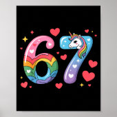 67 Meme Shirt Number Funny Six Seven 6 7  ポスター (正面)