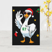 67 Meme Silly Goose 6 7 Funny Six Seven Christmas カード (黄色い花)