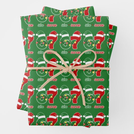 67 Meme Six Seven アルファ世代 クリスマス ラッピングペーパーシート (インサイチュ)