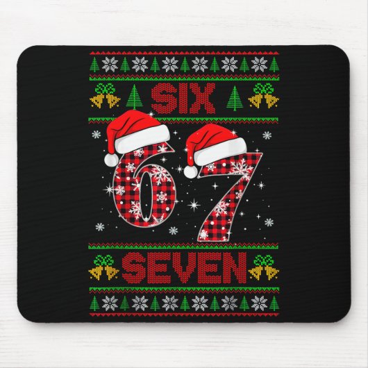 67 Meme Six Seven クリスマスアグリーセーター キッズ用 マウスパッド (正面)
