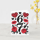 67 Meme Six Seven 67 Meme Six Seven 6 7 Valentine  カード (黄色い花)