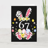 67 Meme Six Seven 6 7 Bunny Leopard Kids Funny Eas カード (正面)