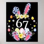 67 Meme Six Seven 6 7 Bunny Leopard Kids Funny Eas ポスター (正面)