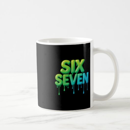 67 Meme Six Seven 6-7 Funny Internet Joke Viral Tr コーヒーマグカップ (右)