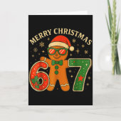 67 Meme Six Seven 6 7 Meme Funny Christmas Gingerb カード (正面)