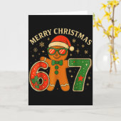 67 Meme Six Seven 6 7 Meme Funny Christmas Gingerb カード (黄色い花)