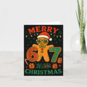 67 Meme Six Seven 6 7 Meme Funny Christmas Gingerb カード (正面)