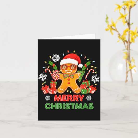 67 Meme Six Seven 6 7 Meme Funny Christmas Gingerb カード (黄色い花)