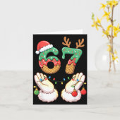 67 Meme Six Seven 6 7 Meme Funny Christmas Santa R カード (黄色い花)